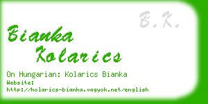 bianka kolarics business card